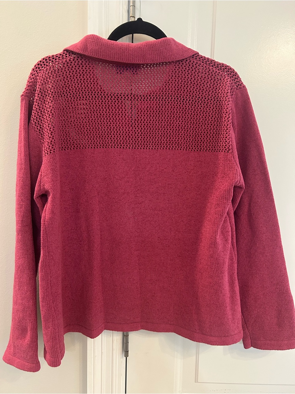 She + Sky Raspberry Knit Collared Pullover - Picture 2 of 4